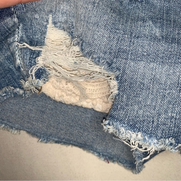 AEO American Eagle Outfitters Shorts Women 0 Lace Exposed Pocket Hi-Rise Shortie - Picture 5 of 11